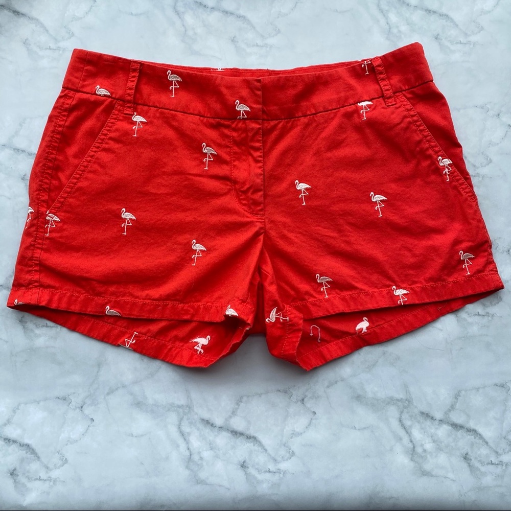 J. Crew Factory Chino Orange Flamingo Shorts